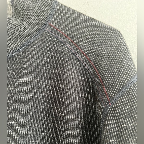 Tommy Bahama Men's Long Sleeved 1/4 Zip Cotton Blend Pullover Charcoal - Picture 5 of 11